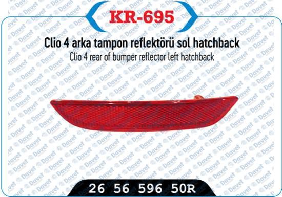 KAYA KR-695 Arka Tampon Reflektoru Sol Clio Iv 13->